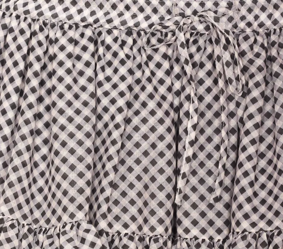 Checkered Tiered Mini Skirt