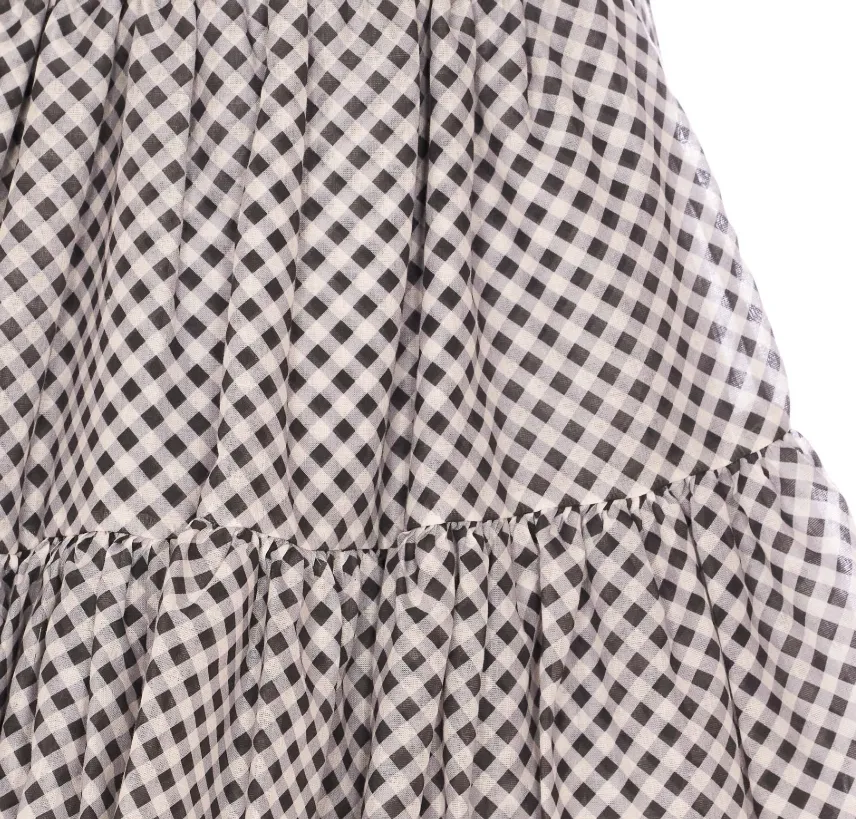 Checkered Tiered Mini Skirt