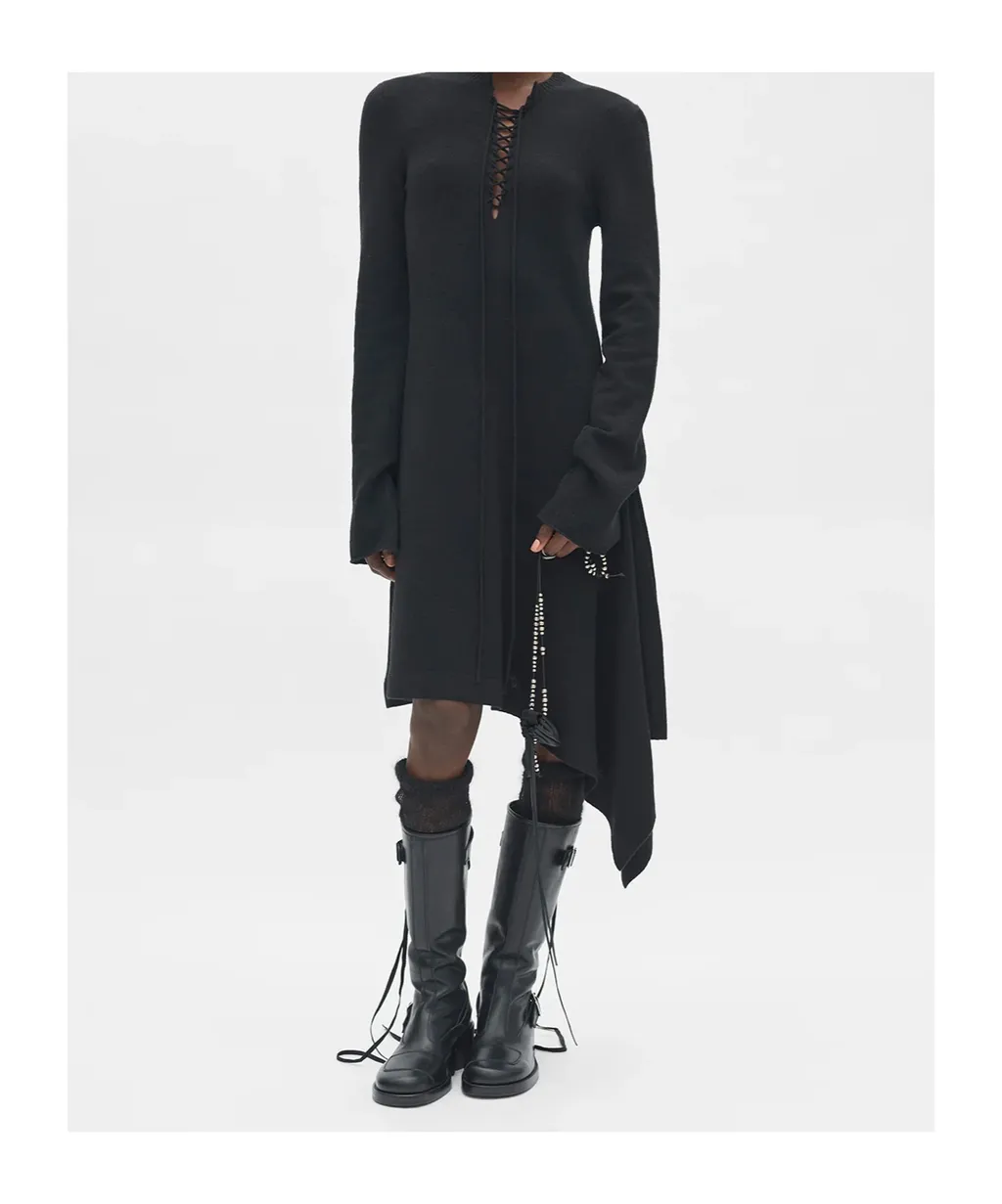 Cordule Lace-Up Serafino Dress