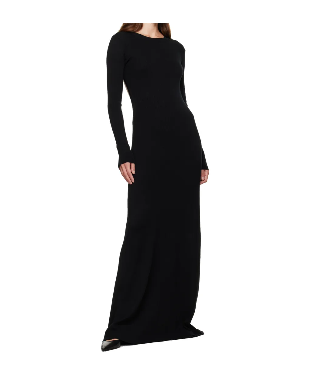 Eva Open-Back Long Knit Maxi Dress