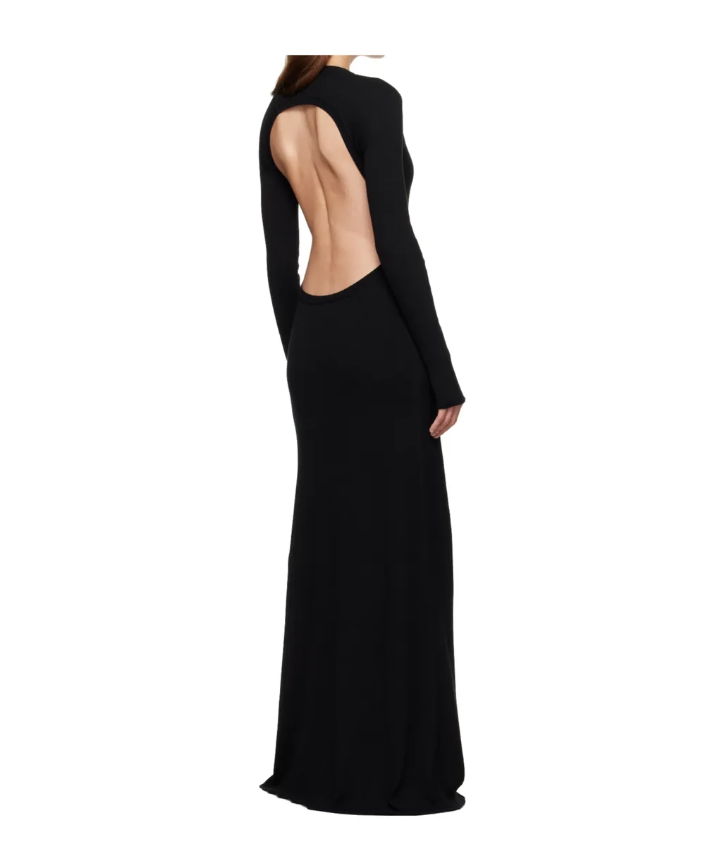 Eva Open-Back Long Knit Maxi Dress