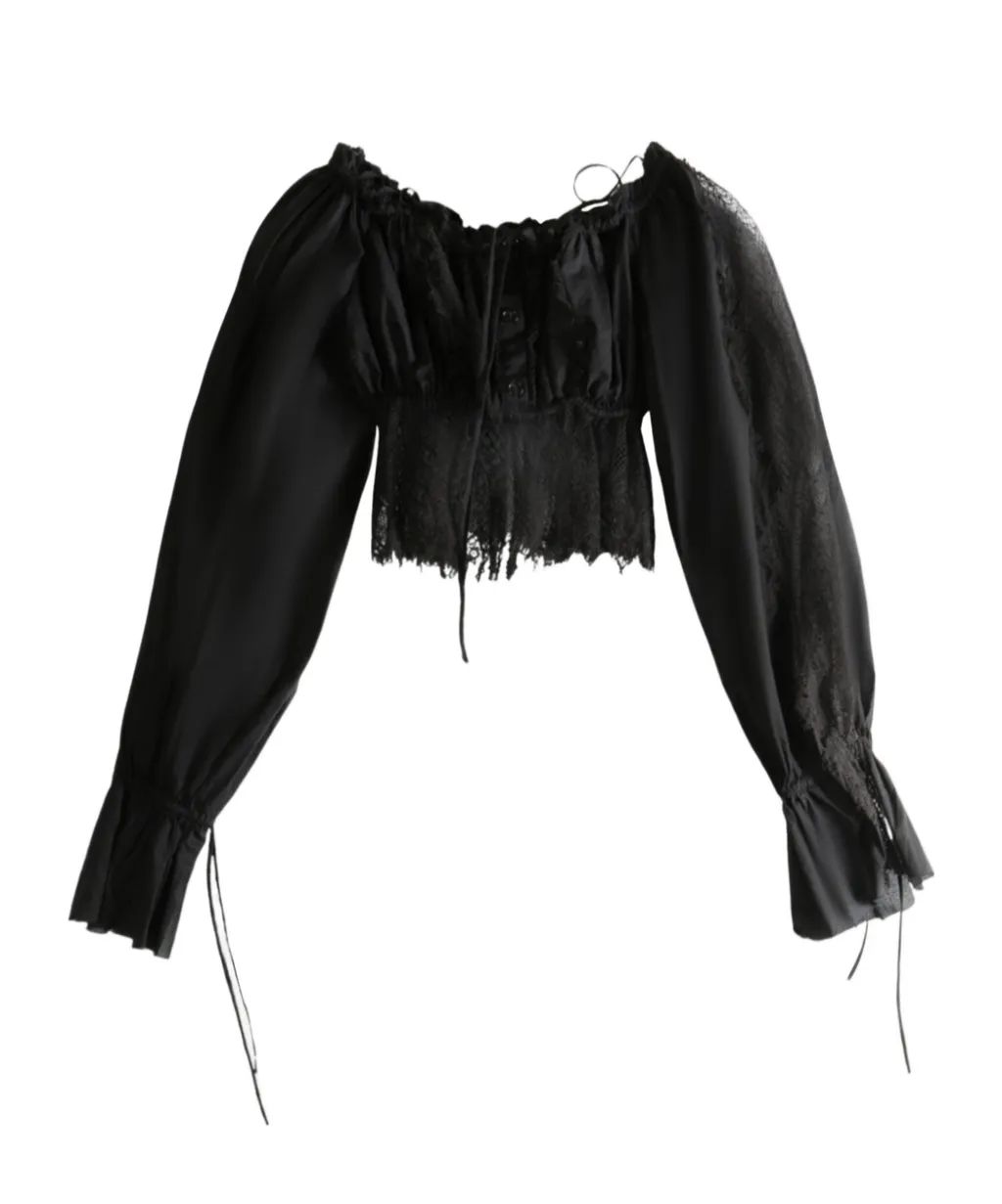 Jorunn Distressed Lace Crop Top