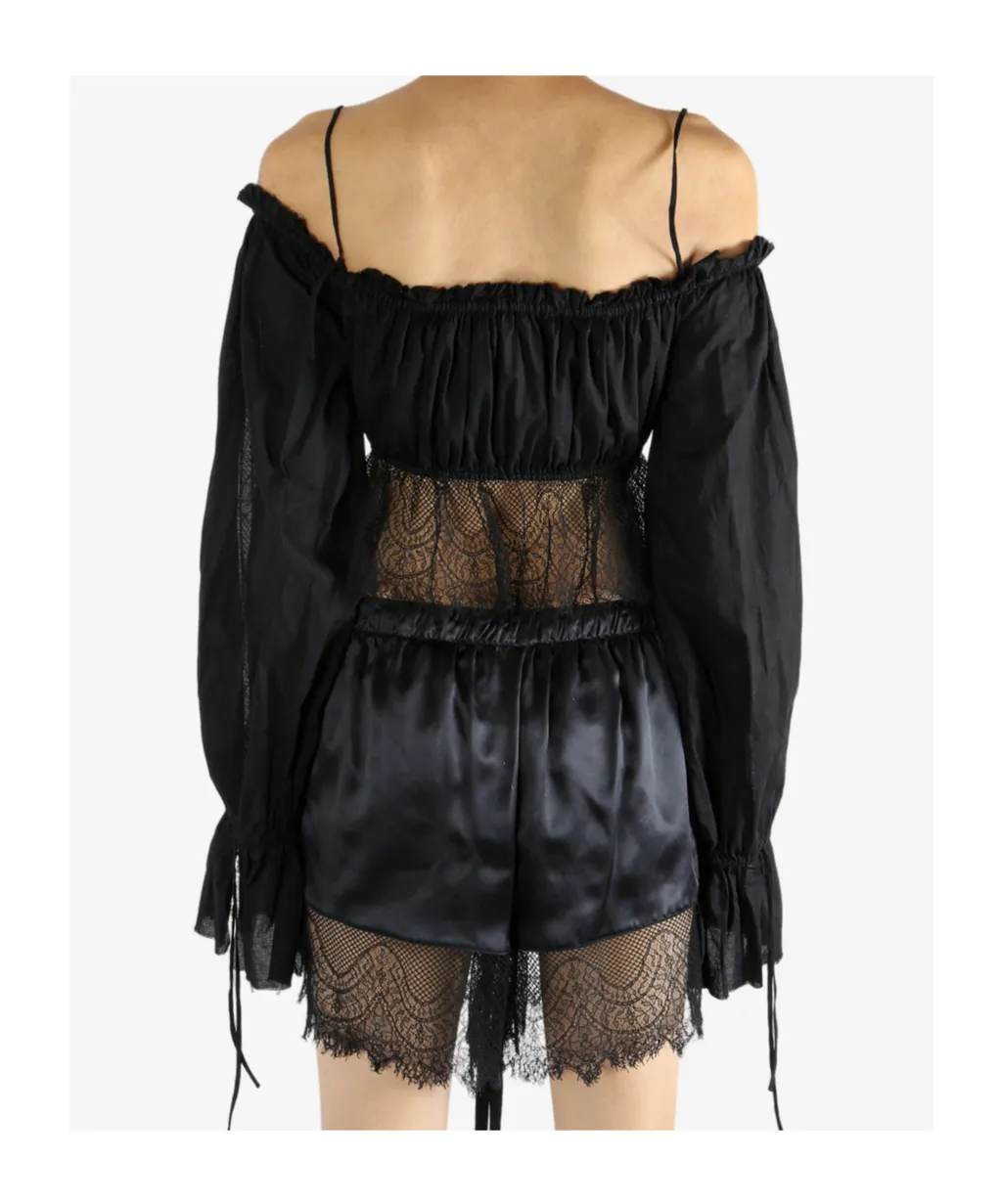 Jorunn Distressed Lace Crop Top