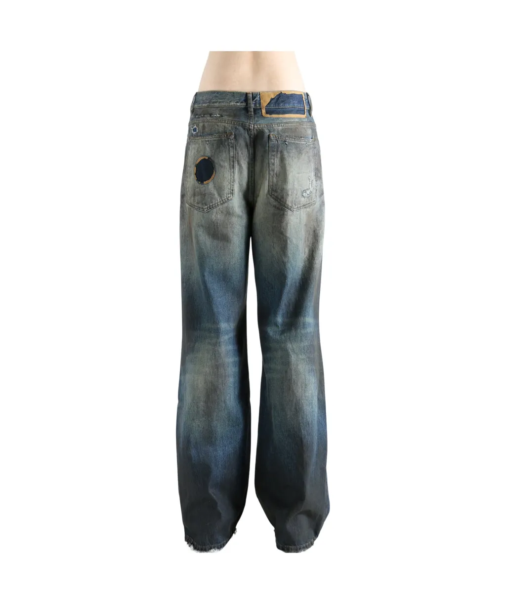 Modest 5 Pockets Distressed Bootcut Trousers