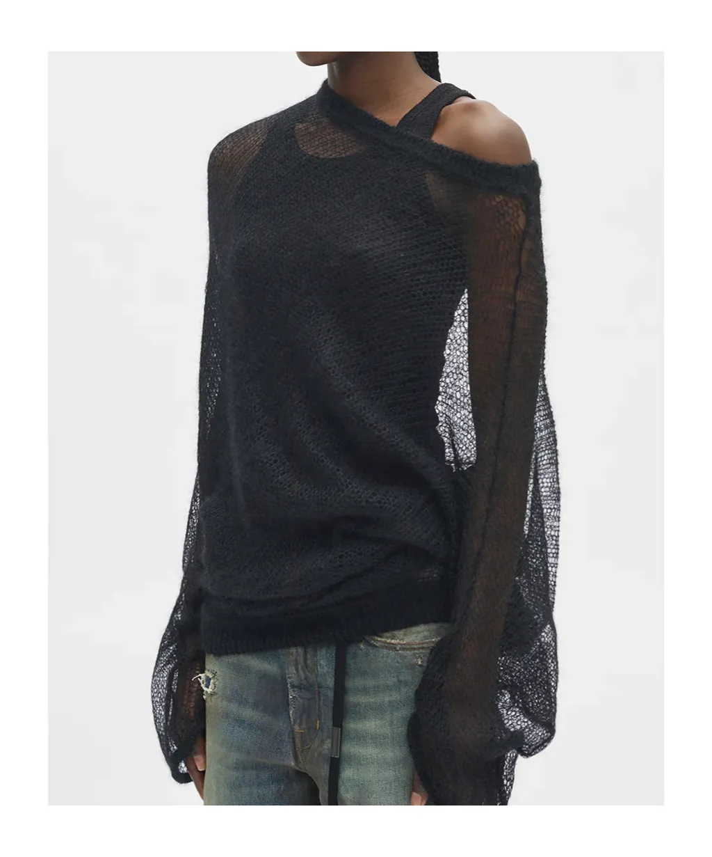 Dolfine Bias Cut Dropped Shoulder Sweater