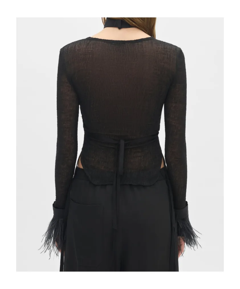 Vaya Frisee Feather-Cuffs