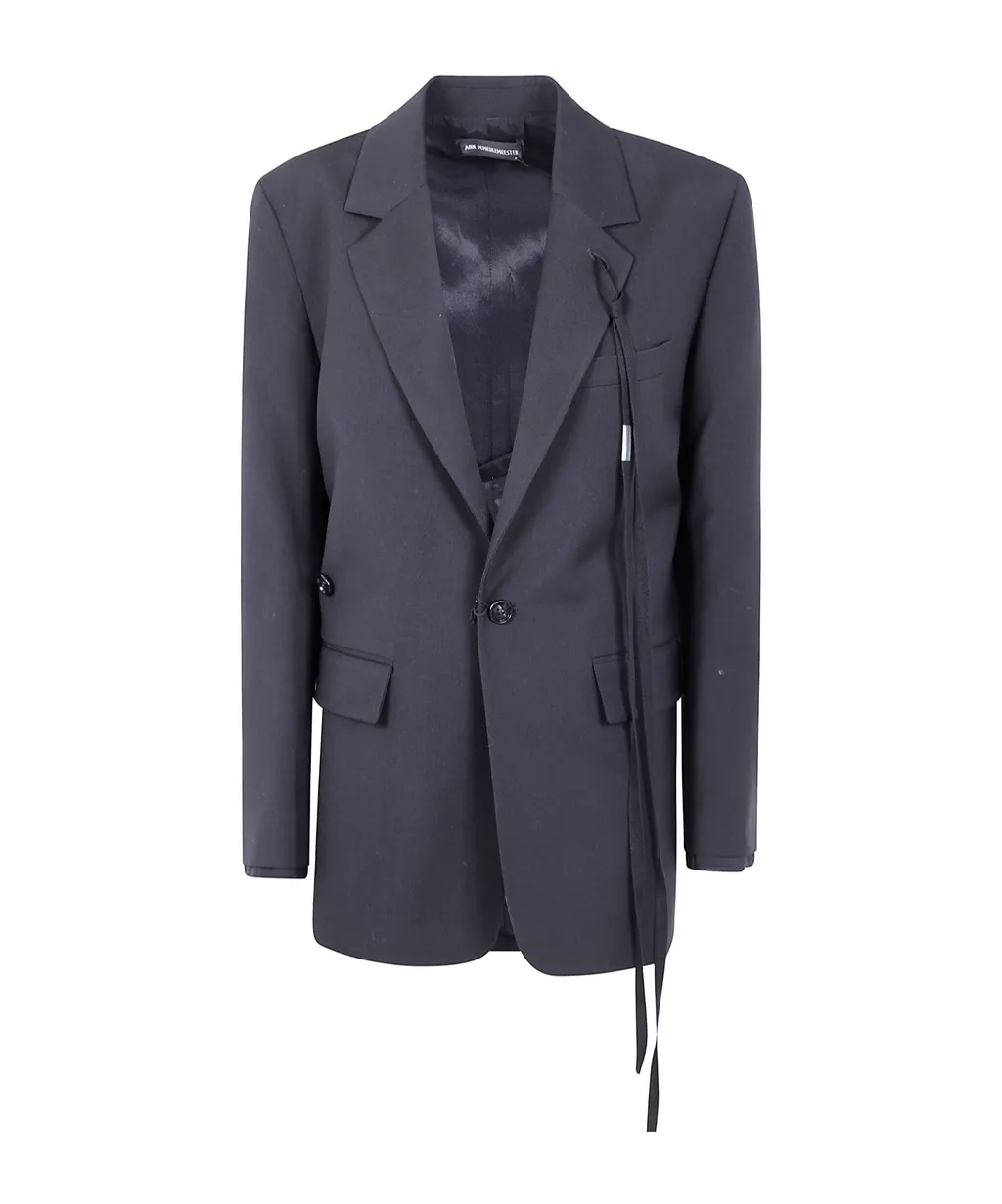 Single-Button Tie-Detail Jacket