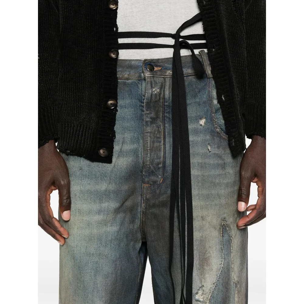 Distressed Panelled Jeans