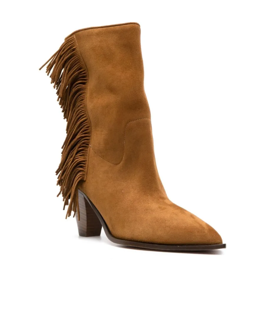 Marfa Fringe Detailed Pointed-Toe Boots