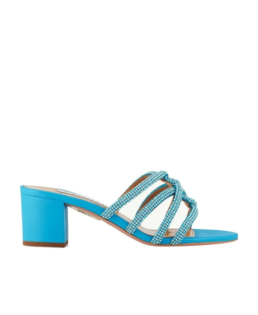 Crystal-Embellished Leather Mules 60Mm
