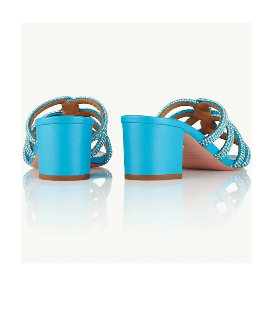 Crystal-Embellished Leather Mules 60Mm
