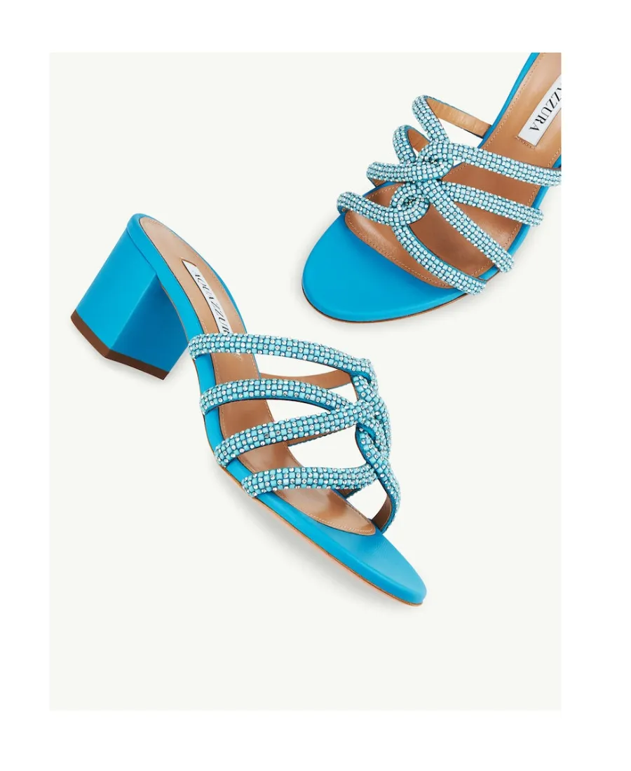 Crystal-Embellished Leather Mules 60Mm