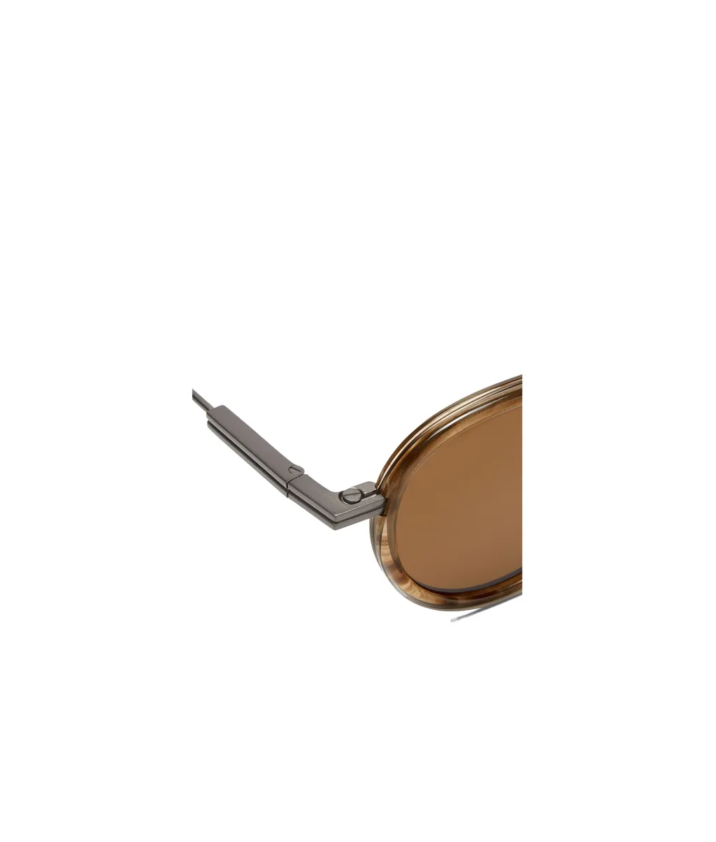 Striped Havana Titanium And Acetate Sunglasses