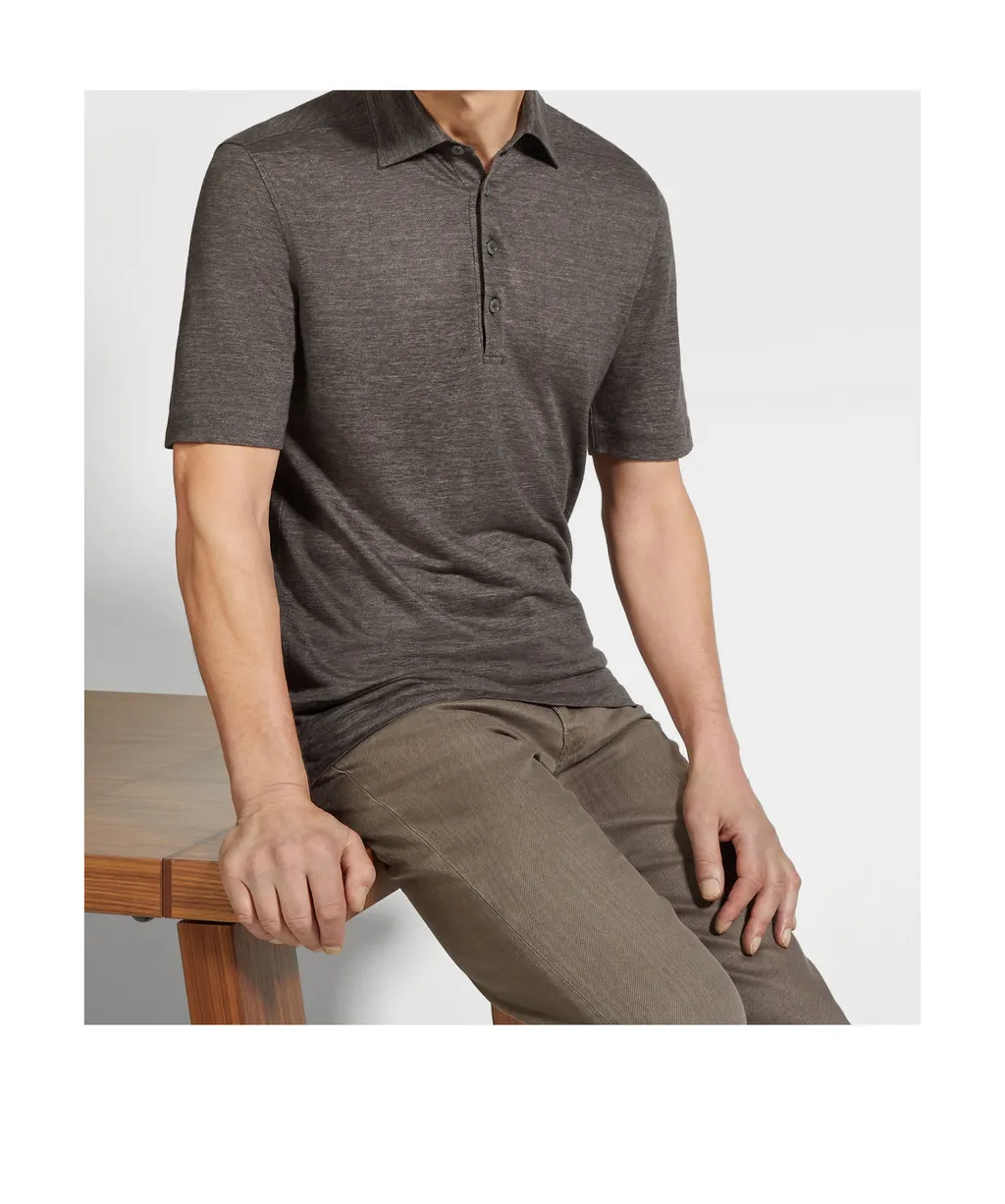 Oasi Lino Short-Sleeved Polo Shirt