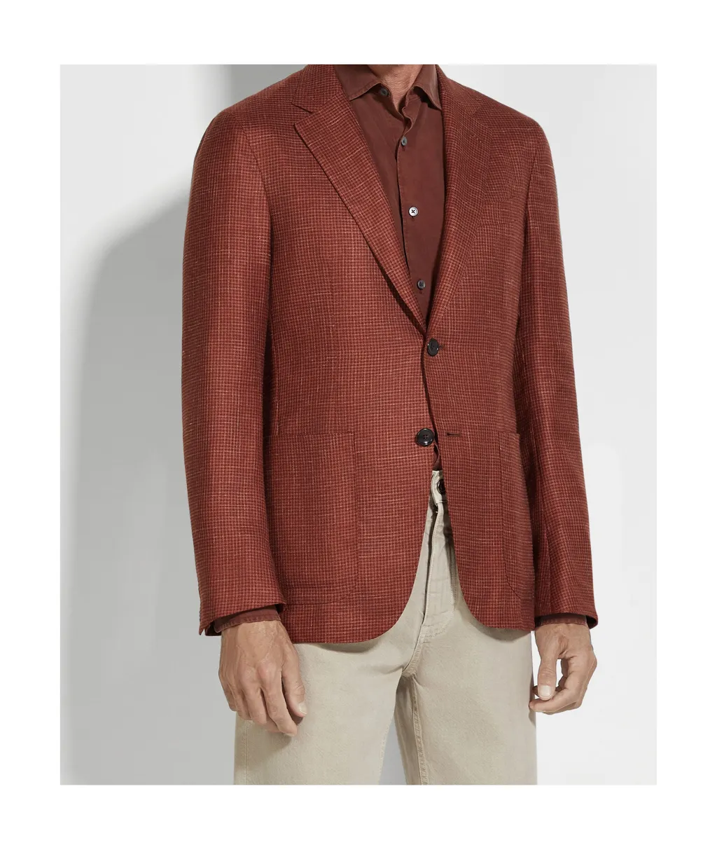 Checked Single-Breasted Jacket