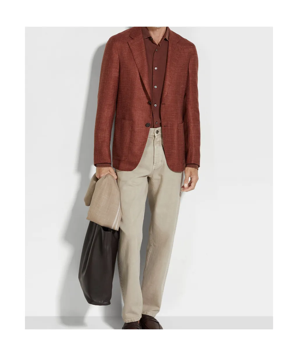 Checked Single-Breasted Jacket