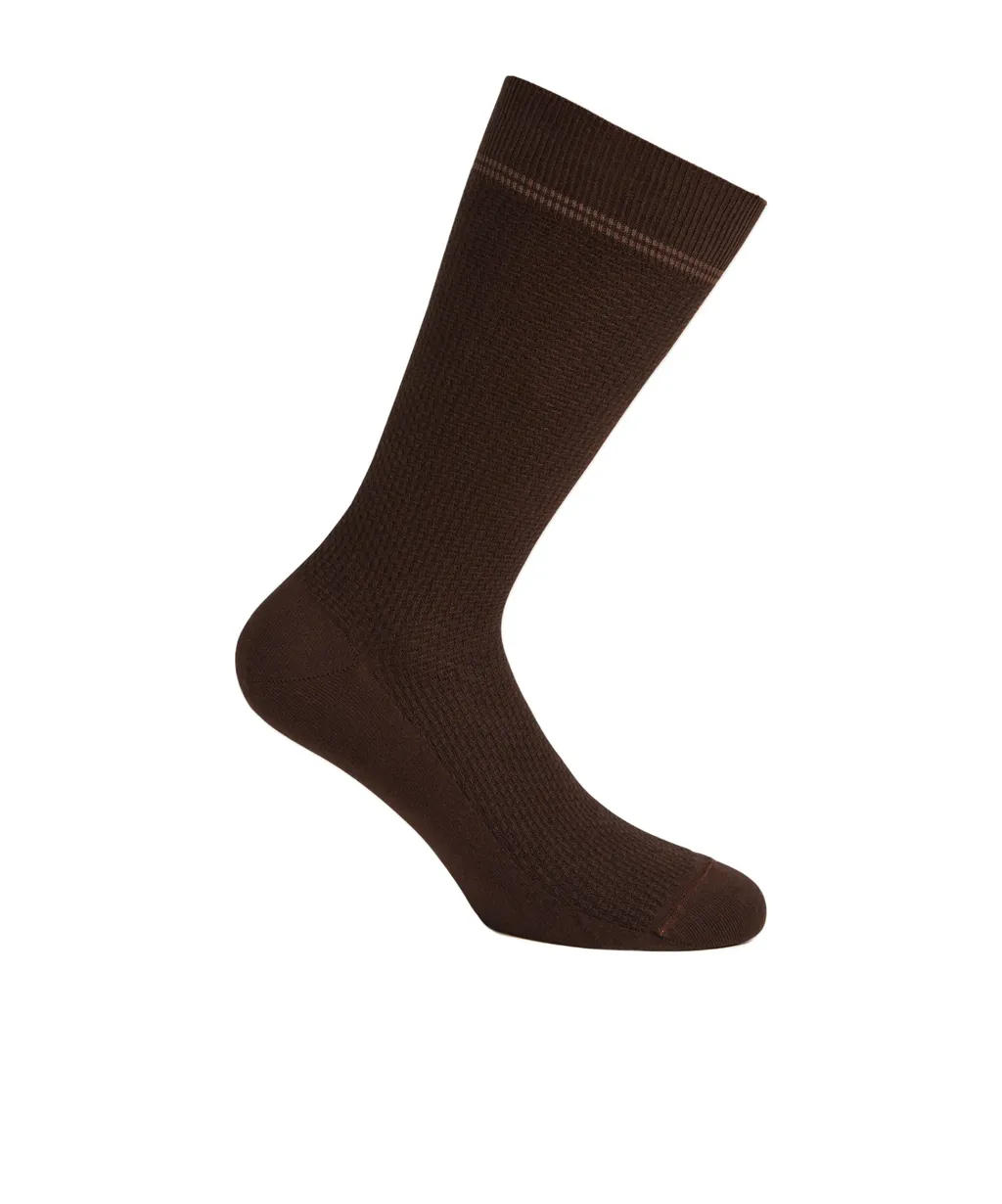 Micro-Jacquard Cotton Blend Socks