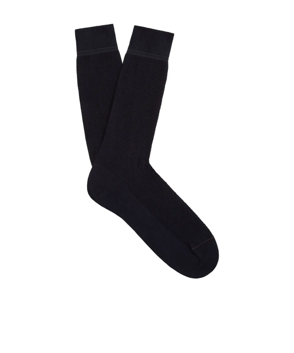 Micro-Jacquard Cotton Blend Socks