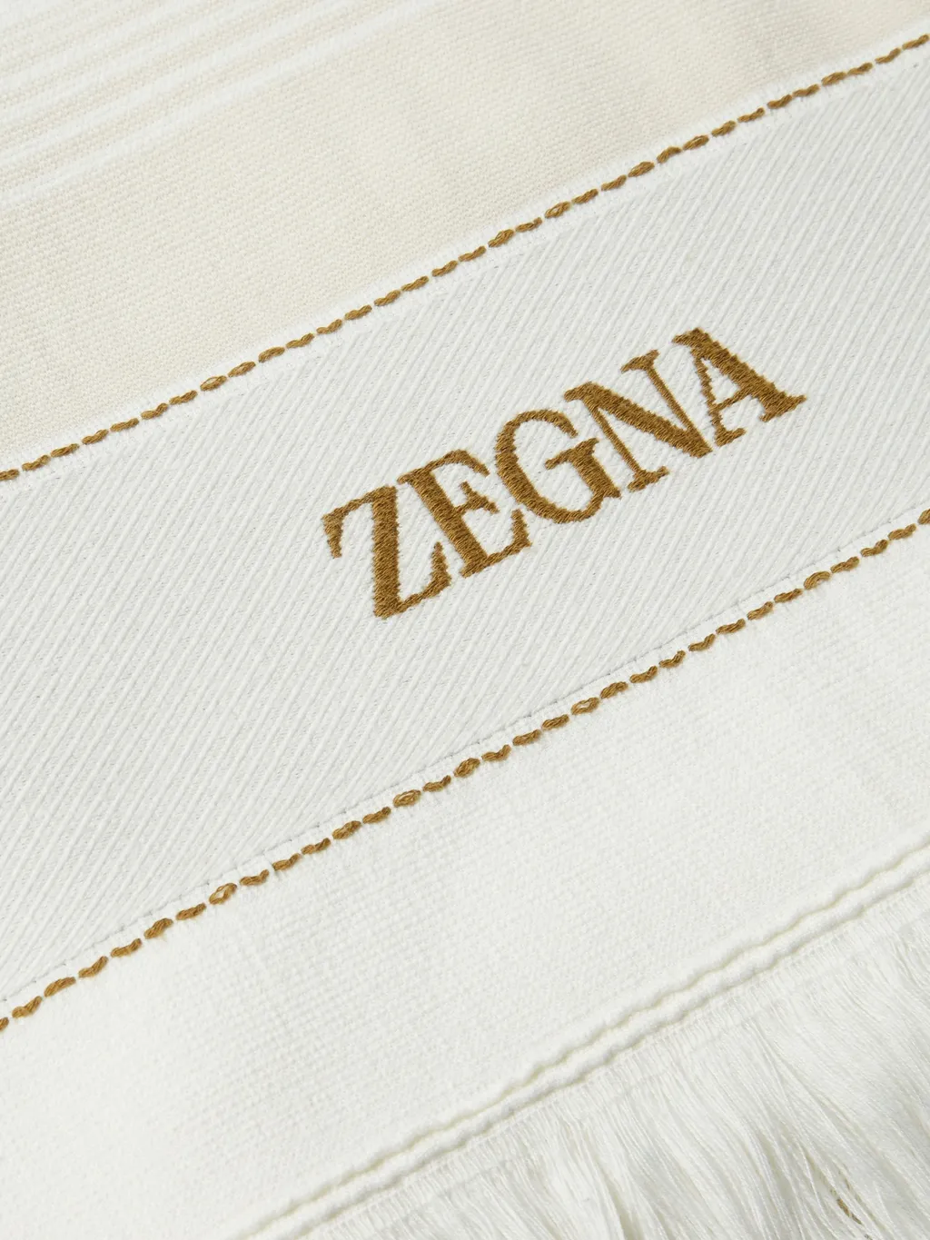 Logo Striped Beach Towel