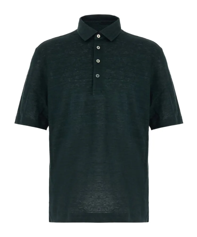 Linen Buttoned Polo Shirt