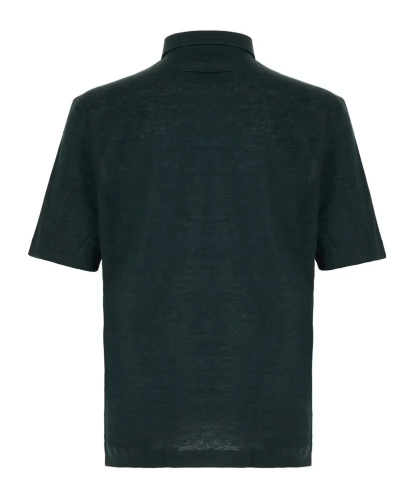 Linen Buttoned Polo Shirt