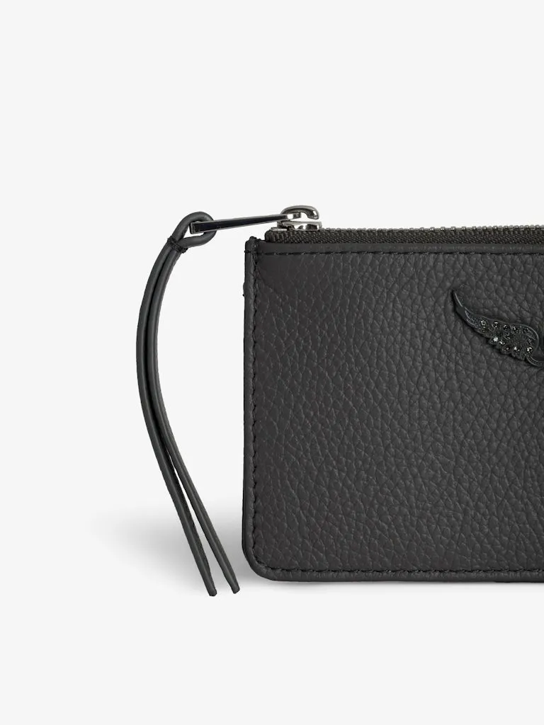 Wings-Detail Top-Zip Wallet