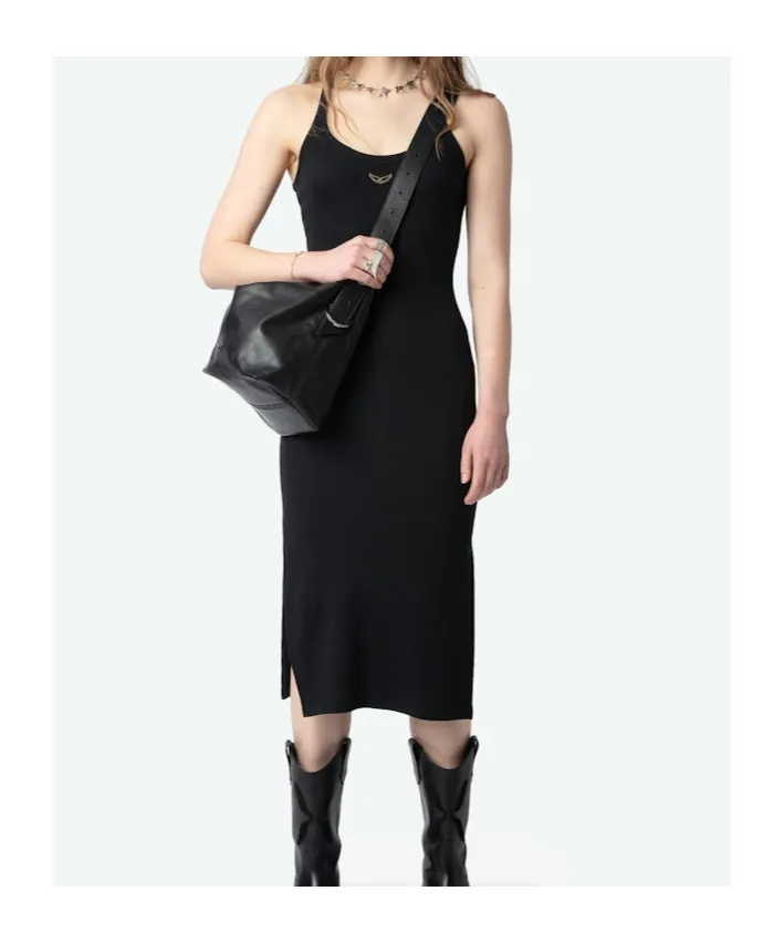 Sleeveless Ribbed Midi Dress