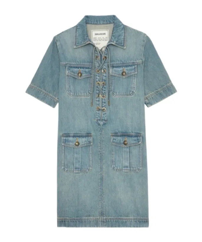 Short Sleeve Denim Dress