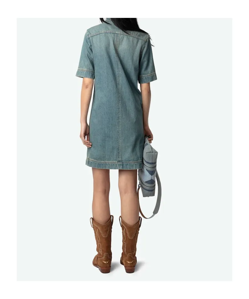 Short Sleeve Denim Dress