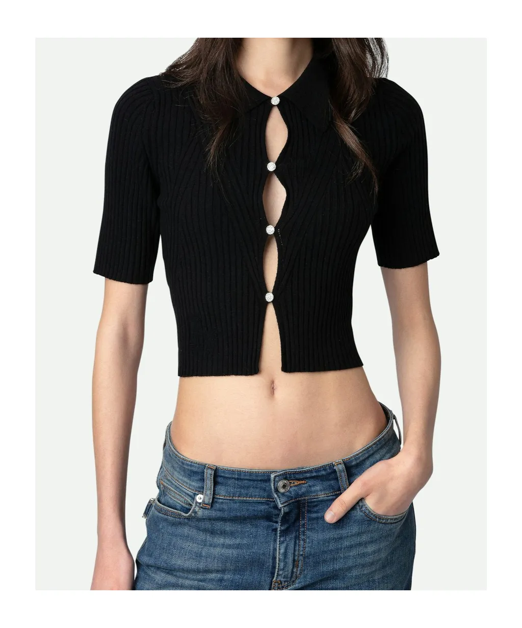Lyam Short-Sleeve Ribbed Cardigan