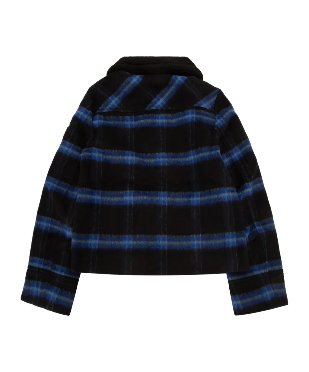 Kids Faux Shearling Checked Jacket