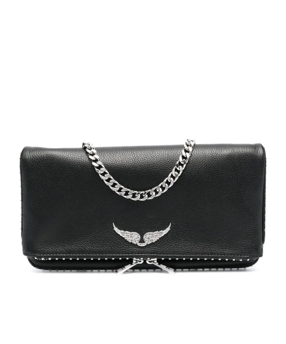 Stud-Embellished Chain-Linked Shoulder Bag