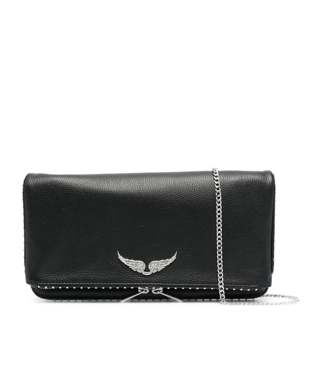 Stud-Embellished Chain-Linked Shoulder Bag
