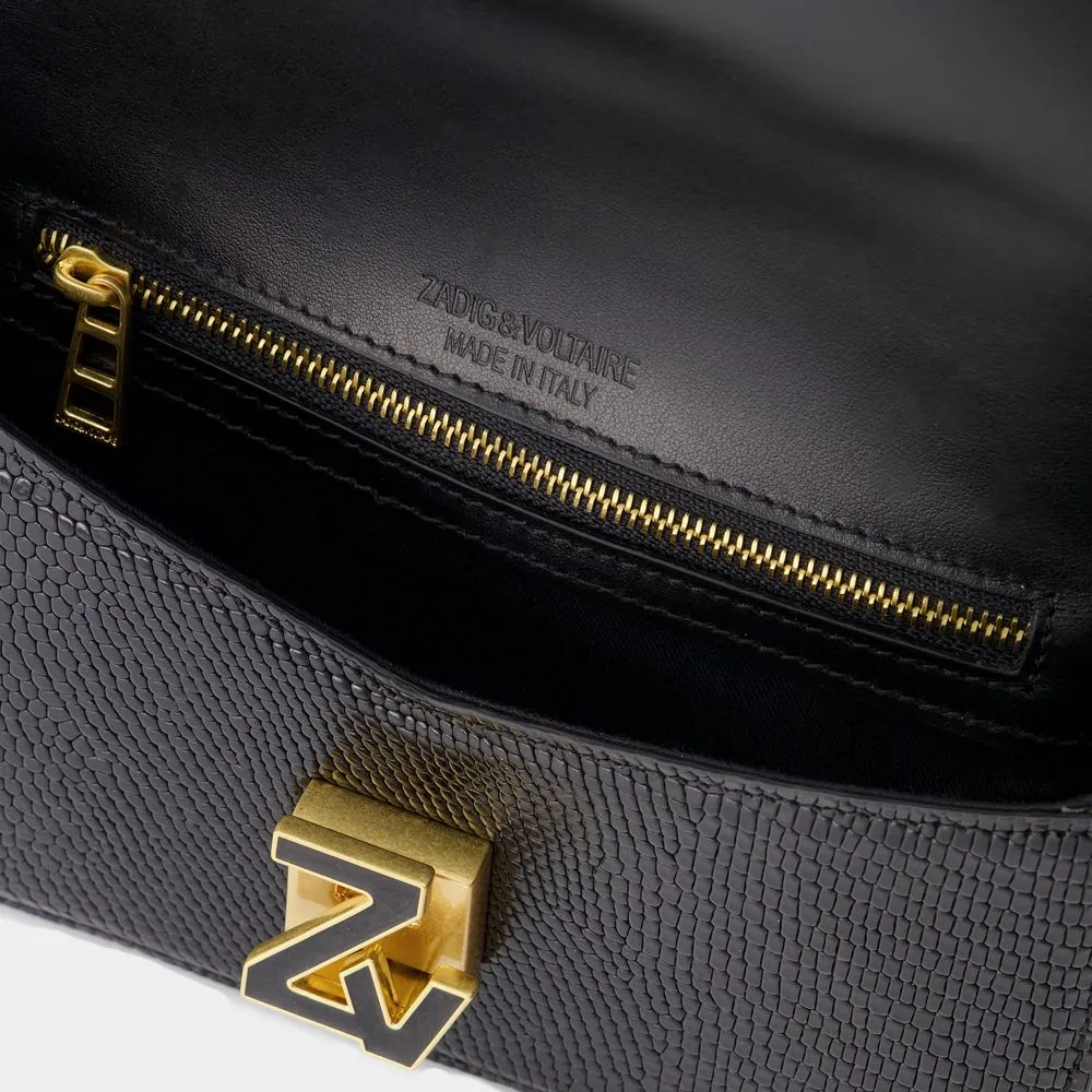 Logo-Plaque Leather Shoulder Bag