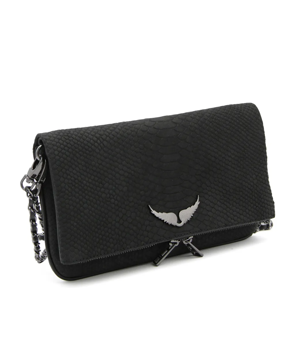Logo Plaque Embossed Shoulder Bag