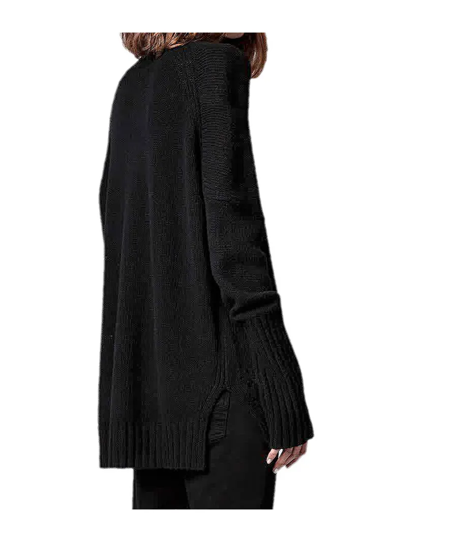 Funnel-Neck Intarsia-Knit Jumper