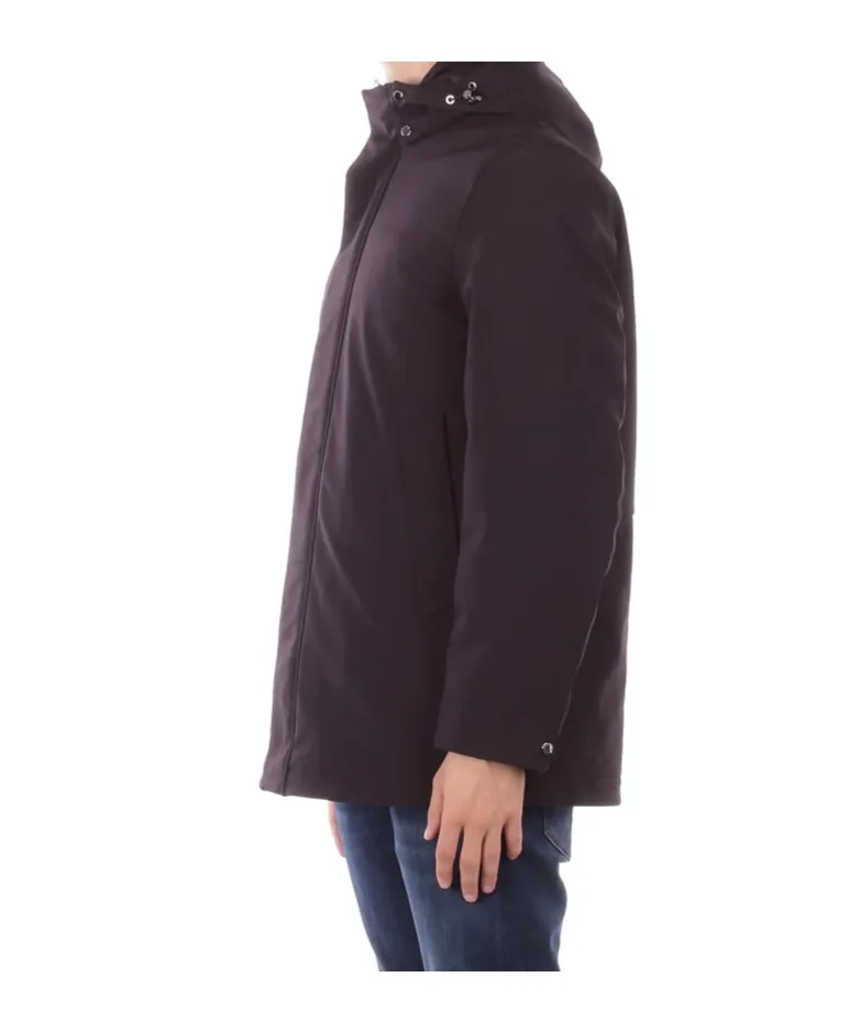 Long Sleeved Hooded Buttoned Coat