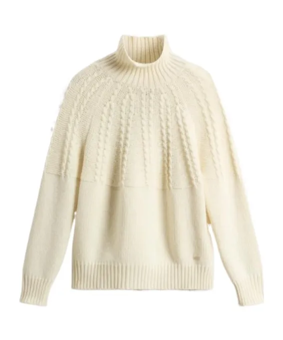 Cable-Knit Turtleneck Sweater