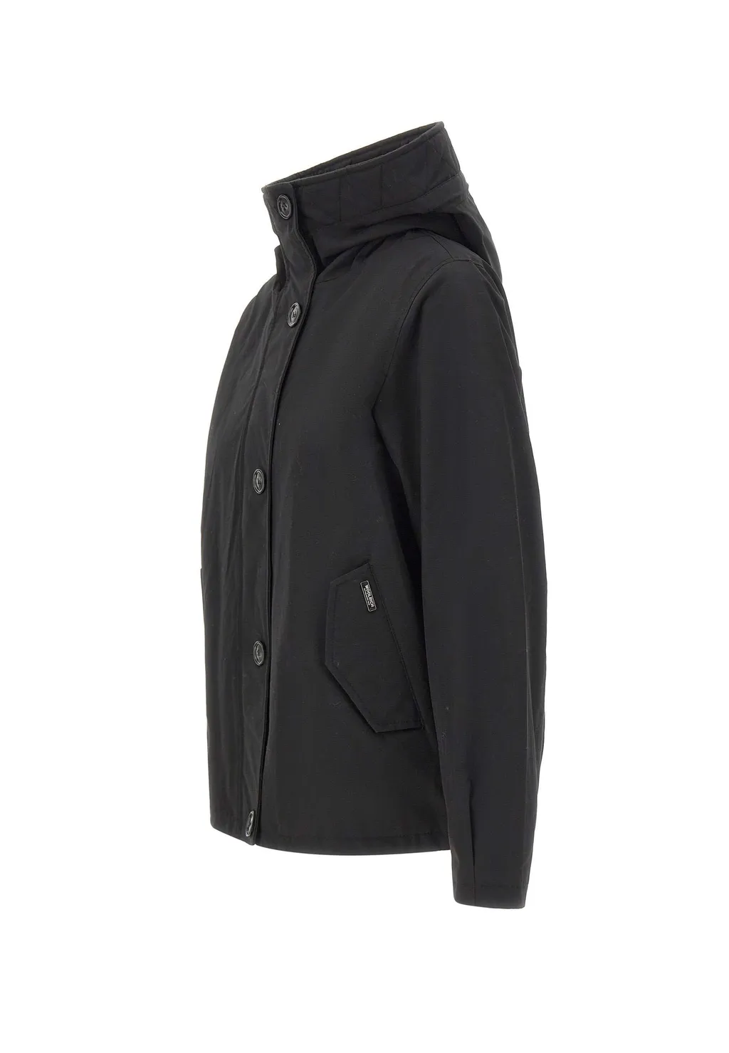 Hooded Buttoned Quilted Jacket