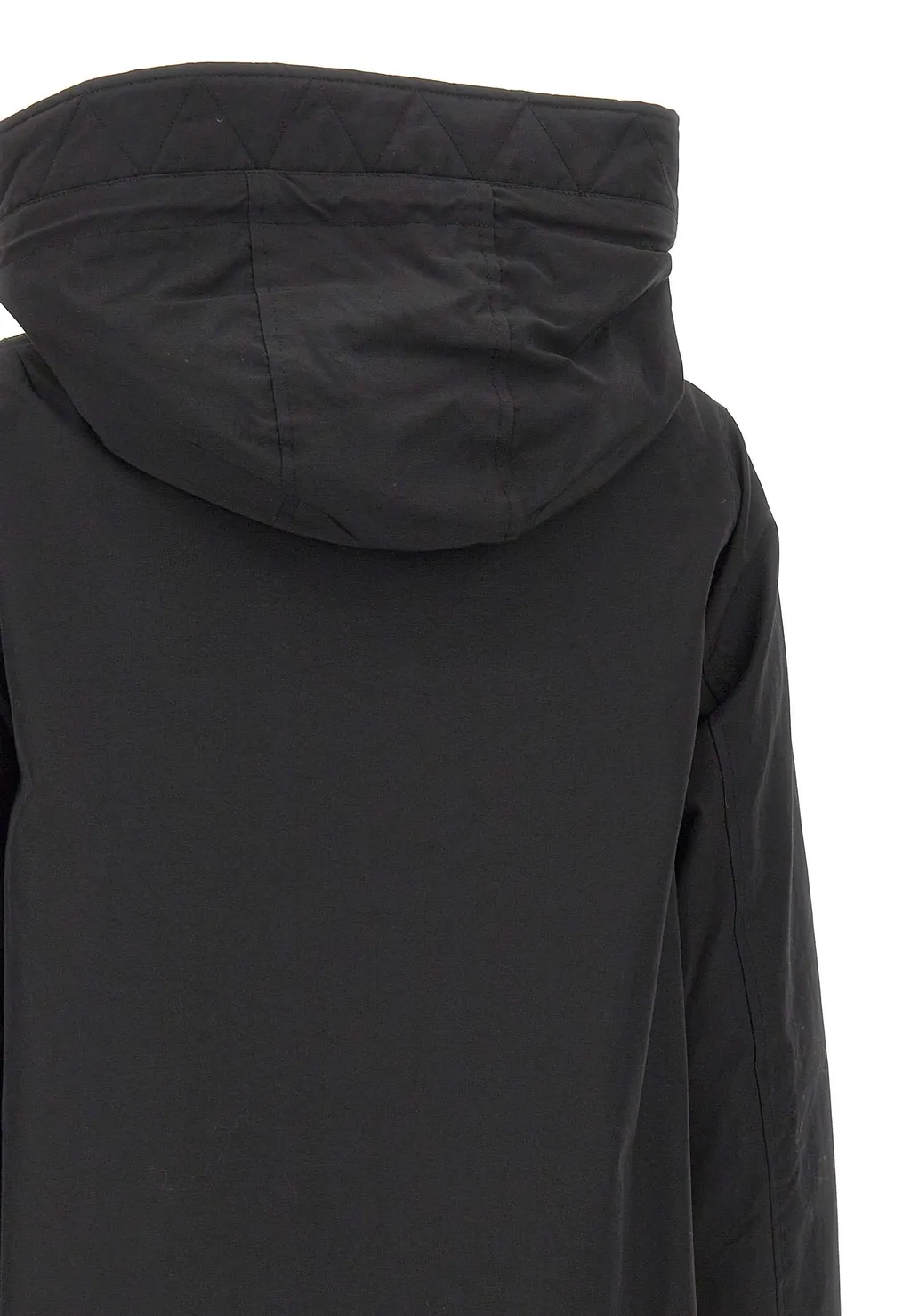 Hooded Buttoned Quilted Jacket