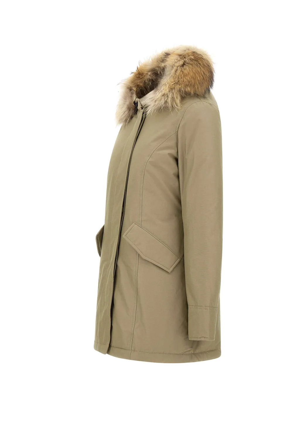 Fur-Trimmed Hooded Padded Coat