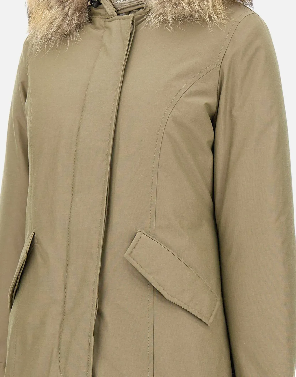 Fur-Trimmed Hooded Padded Coat