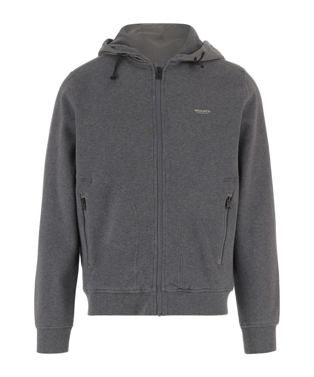 Logo Printed Zip-Up Hoodie