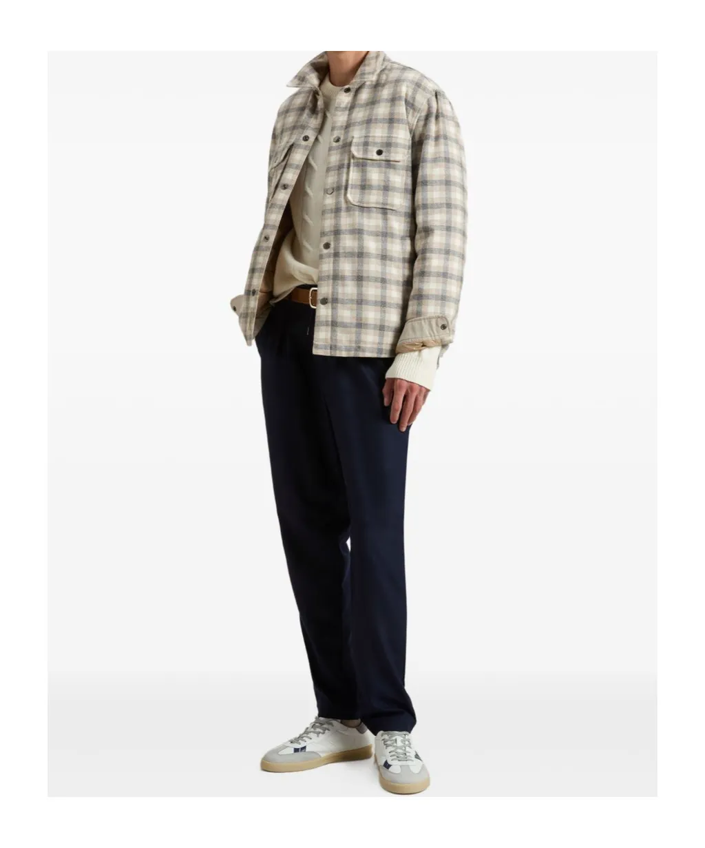 Checked Button-Up Shirt Jacket