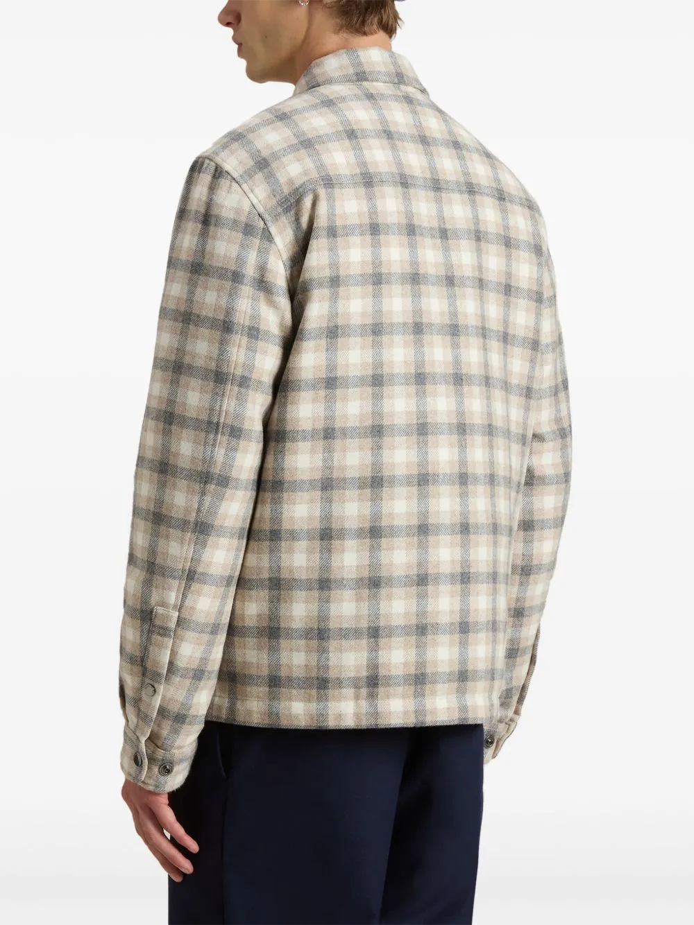 Checked Button-Up Shirt Jacket