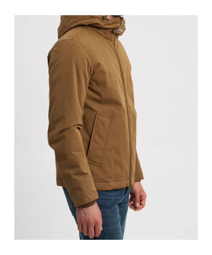 Logo Patch Hooded Coat