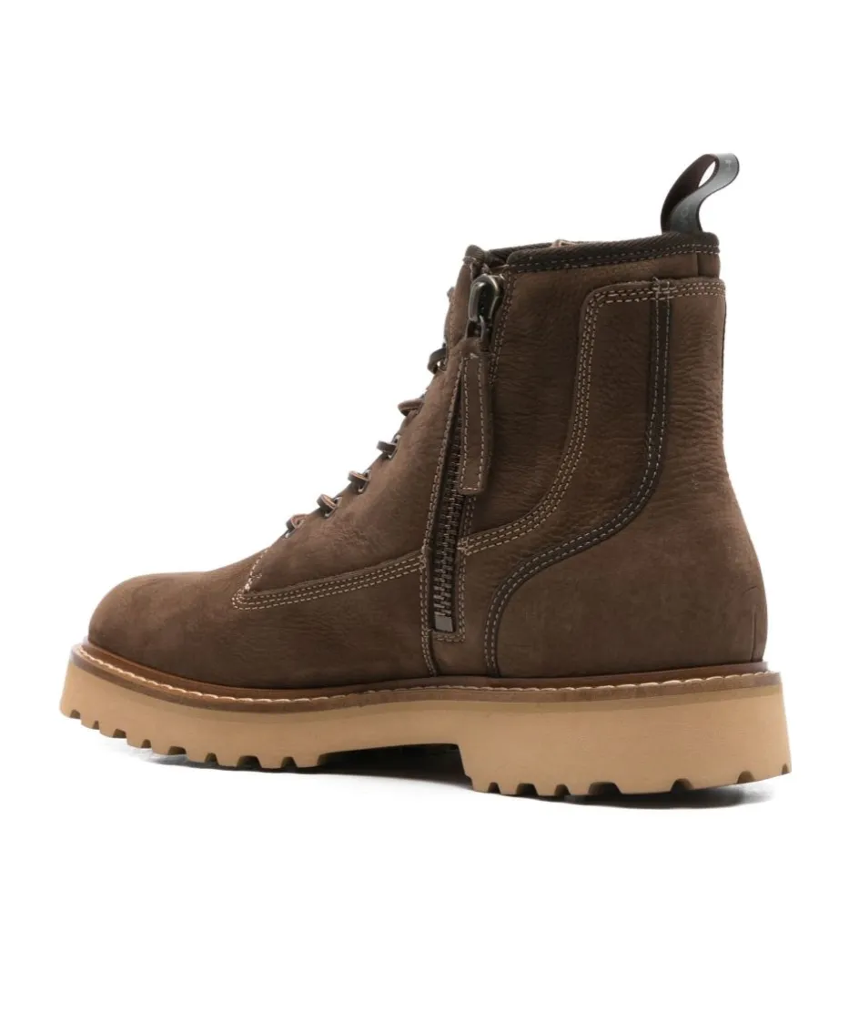 Main Logo Embossed Combat Boots
