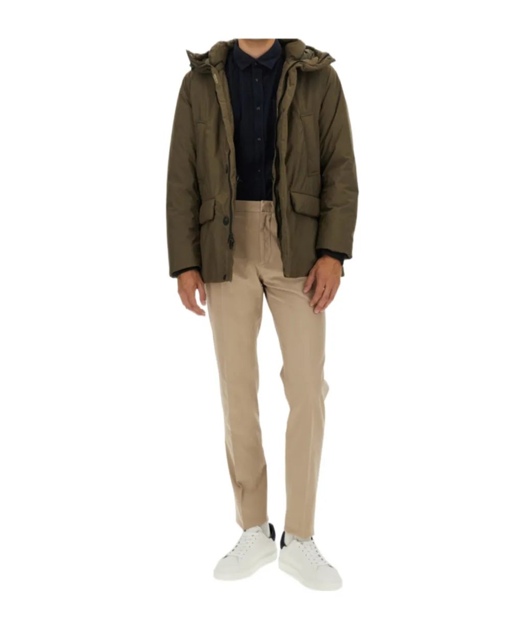 Hooded Button-Fastening Padded Jacket