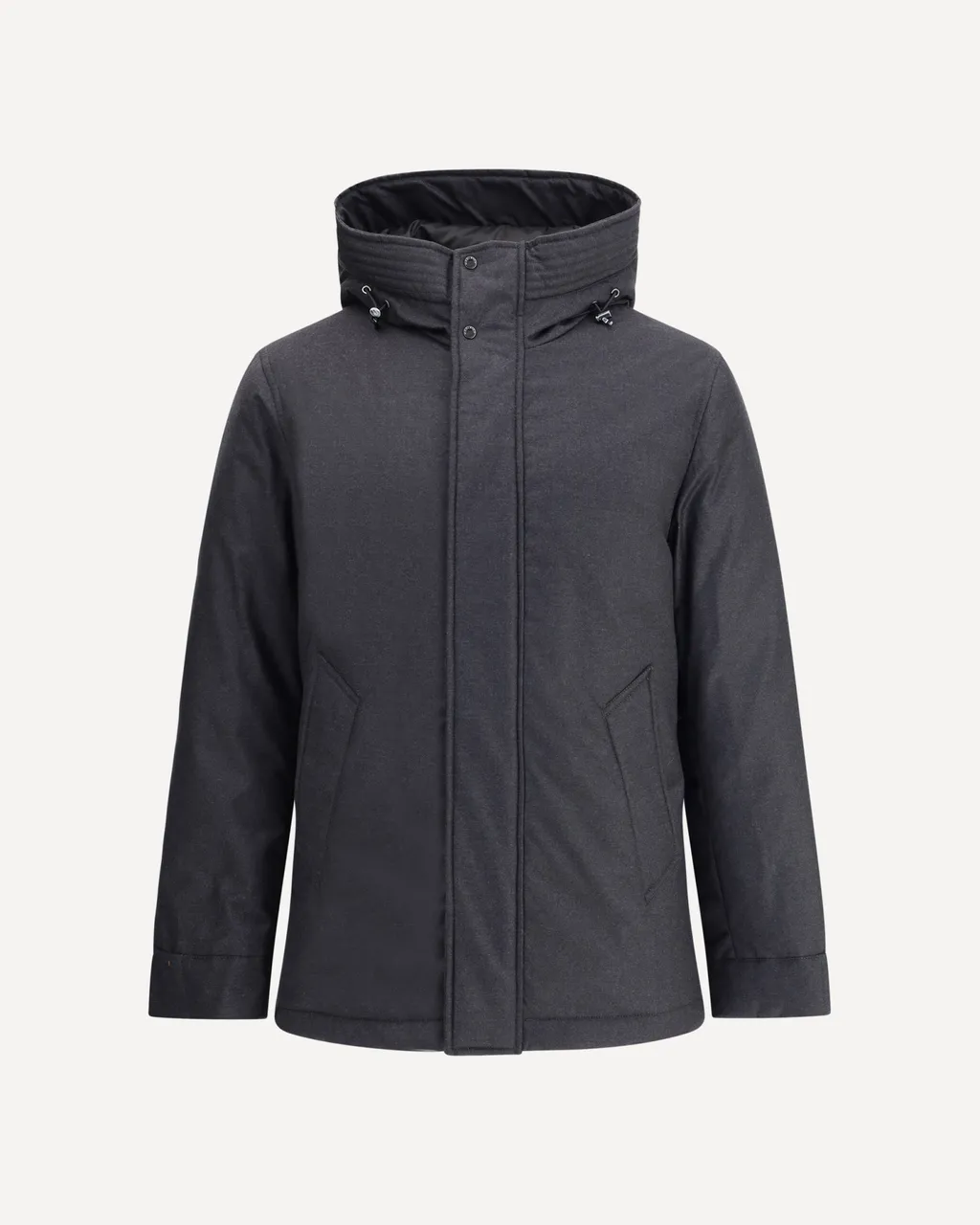 Drawstring-Hood Down Jacket