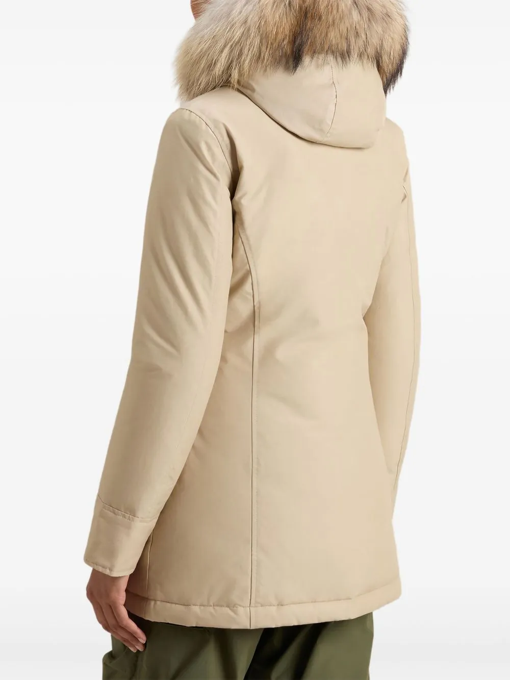 Hooded Down Coat With Detachable Fur Collar